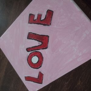 Homemade valentine artwork